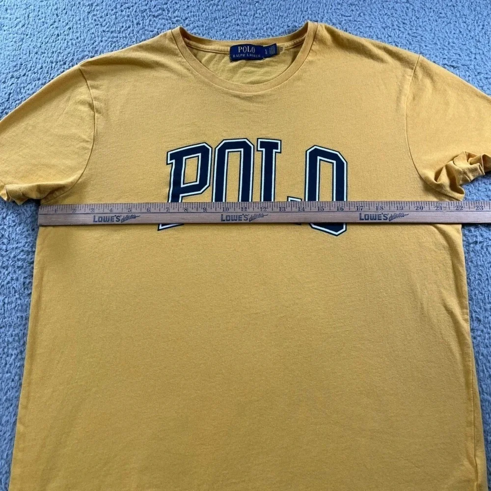 Polo Ralph Lauren T Shirt Men Large Gold Spell Out Short Sleeve Crew Neck